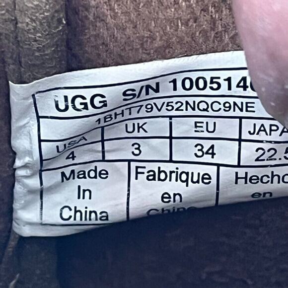 UGG Boots Kids Size 4 Corene Chestnut Suede Lace Up Side Zip - Picture 6 of 9